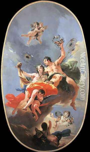 The Triumph of Zephyr and Flora Oil Painting - Giovanni Battista Tiepolo