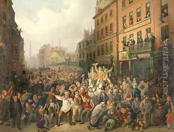 The Preston By-Election of 1862 Oil Painting - Vladimir Ossipovitch Sherwood