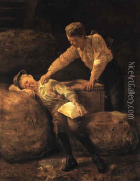 Ein Guter Schlaf Oil Painting - Carl Anton Reichel