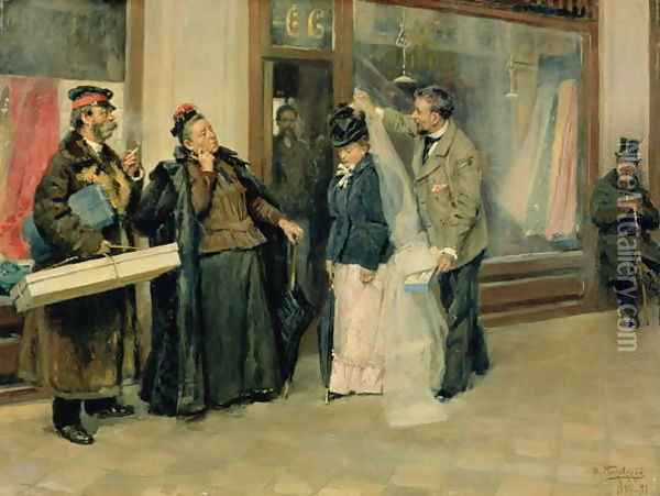 The Choice of Wedding Presents, 1897-98 Oil Painting - Vladimir Egorovic Makovsky