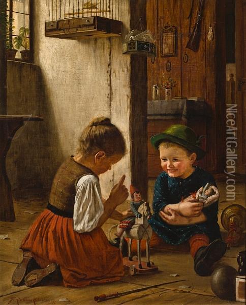 The Christmas Toys Oil Painting - Theodor Kleehaas