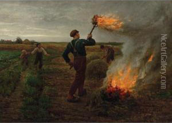 Les Mauvaises Herbes Oil Painting - Jules Breton