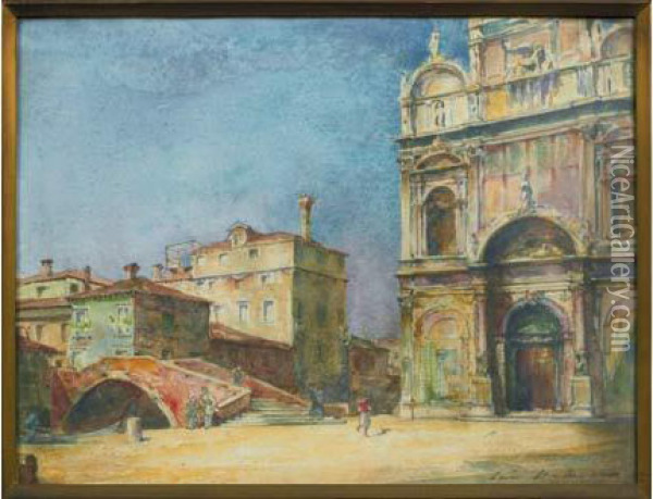 Vue De Venise Oil Painting - Hippolyte F. Leon Duluard