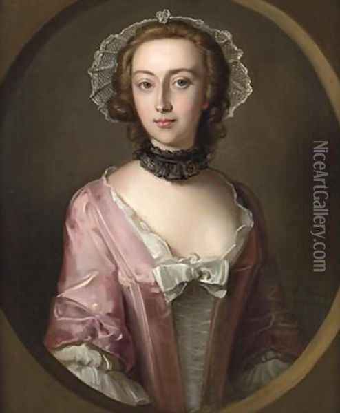 Portrait of Louisa Balfour 1751 Oil Painting - Philipe Mercier