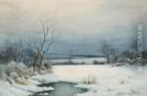 Winter Landscape Oil Painting - Bruce Crane