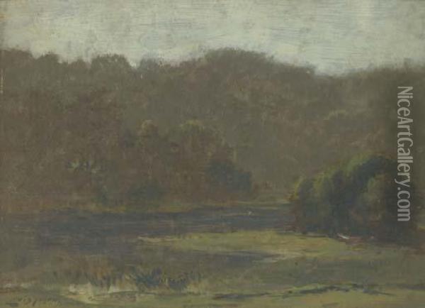 River Landscape Oil Painting - Lewis Cohen