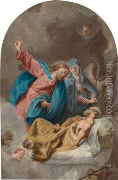 Der Tod Des Hl.joseph Oil Painting - Giovanni Battista Pittoni the younger