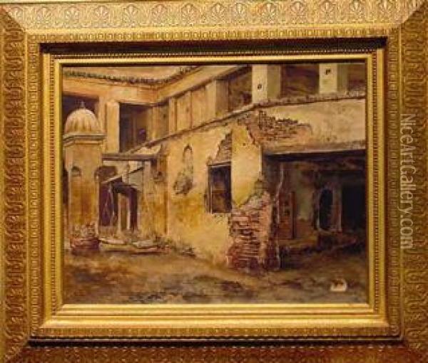 Courtyard In Morocco Oil Painting - Edwin Lord Weeks