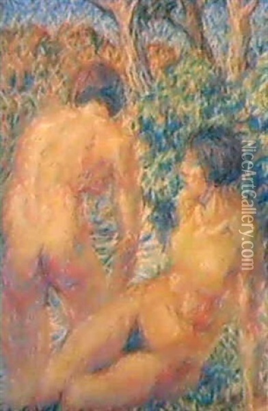 Nudi Del Bosco Oil Painting - Giuseppe Cominetti