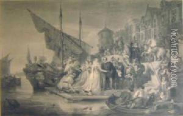 Mary Queen Of Scots At Leith 1561 Oil Painting - Sir William Allan