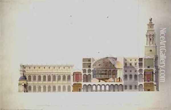 Proposed design House of Lords and Grand Court Oil Painting - Walter L.B. Granville