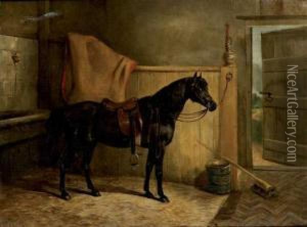 Cheval A L'ecurie Oil Painting - Arthur James Stark