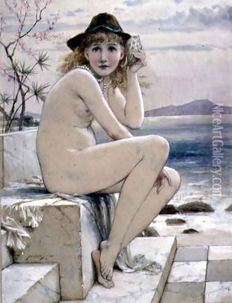 Girl with Shell Oil Painting - William Stephen Coleman