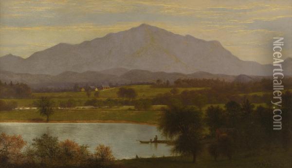 Mansfield Mountain From Keeler's Bay, Grand Isle Oil Painting - Joseph Rusling Meeker