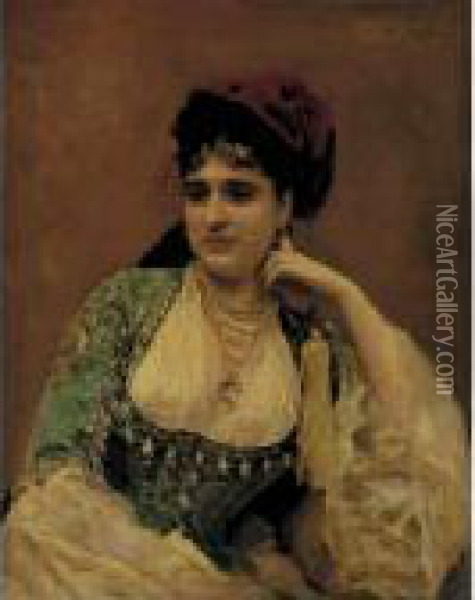 Portrait Of A Lady Oil Painting - Raimundo de Madrazo y Garreta