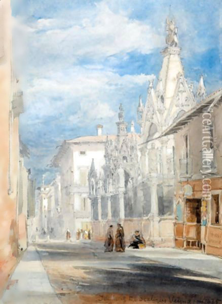 The Tombs Of The Scaligers, Verona Oil Painting - James Holland