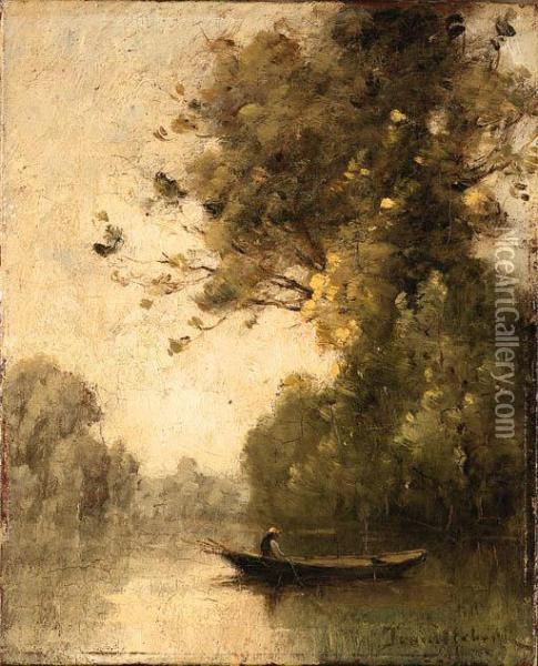 Crossing The River Oil Painting - Paul Trouillebert