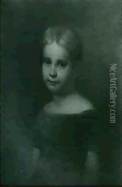 Portrait Of Misses Leupp In Childhood Oil Painting - Asher Brown Durand