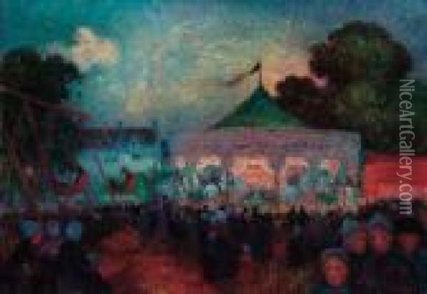 Le Manege Nocturne Oil Painting - Ferdinand Loyen Du Puigaudeau