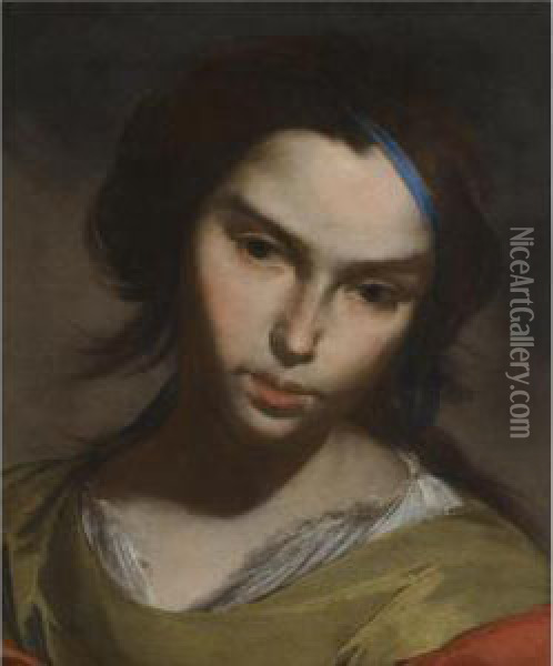 Portrait Of A Girl Oil Painting - Bernardo Cavallino