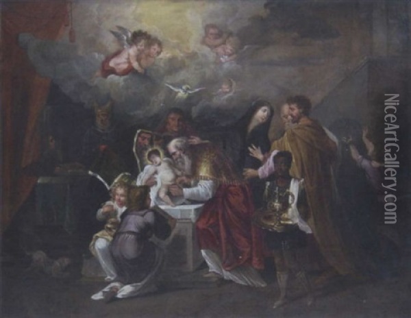 Die Beschneidung Christi Im Tempel Oil Painting - Nicolas (Roose) de Liemaker