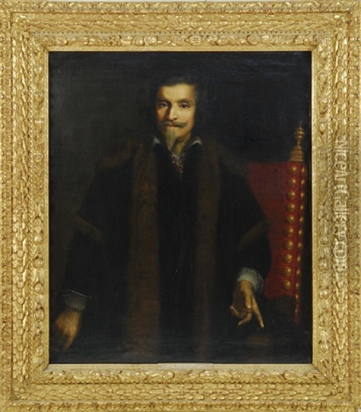 Portrait Of A Bearded Gentleman (verdizotte?) Oil Painting - Giovanni Bernardo Carboni