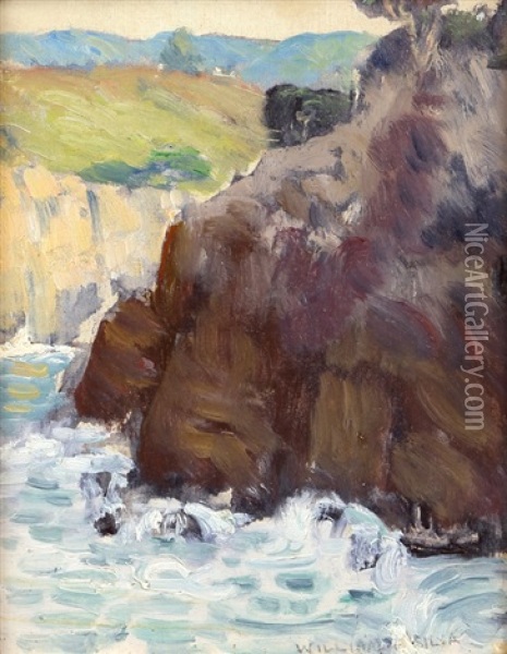 Cliff - Lobos Oil Painting - William Posey Silva