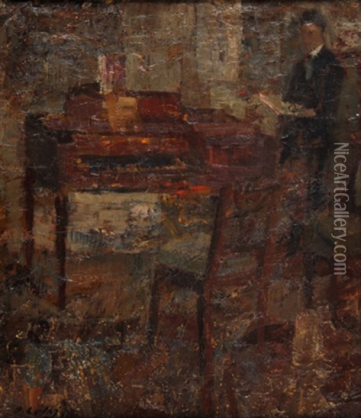 Kleines Klavier Oil Painting - Oscar Wilhelm Luethy