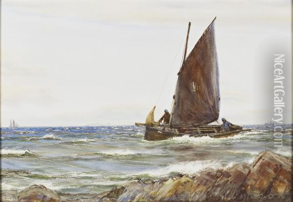 Home With The Catch, Girvan Oil Painting - Patrick Downie