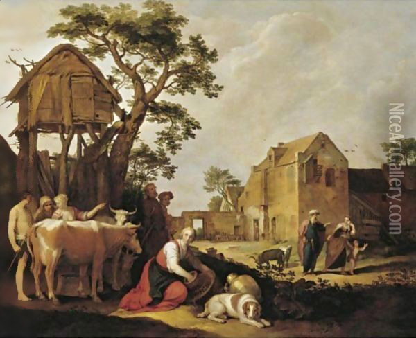 The Expulsion Of Hagar And Ishmael Oil Painting - Abraham Bloemaert