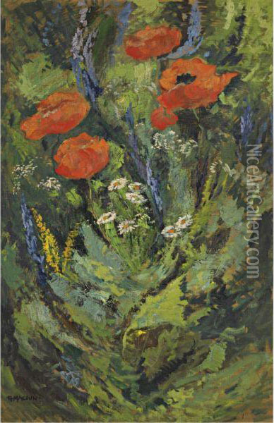 Poppies Oil Painting - Gustav Macoun