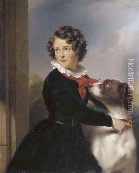 Portrait of Carel Augustus Bernard Desire Rijk (born 1828) Oil Painting - Jan Adam Janszoon Kruseman