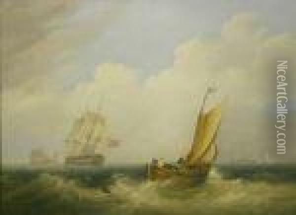 Shipping Scene Oil Painting - Sir Augustus Wall Callcott
