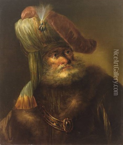 Bartiger Edelmann Mit Turban Oil Painting -  Rembrandt van Rijn