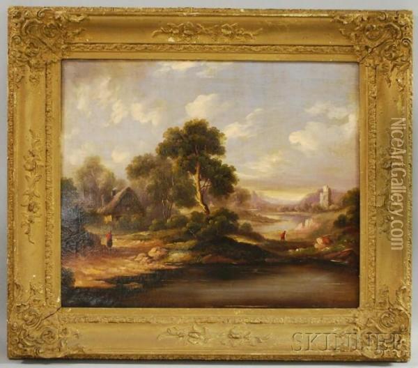 Cottage In Landscape Oil Painting - Walter Scott