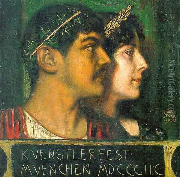 Franz and Mary Stuck as a God and Goddess 1900 Oil Painting - Franz von Stuck