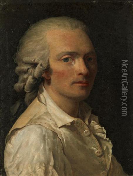 Portratt Av Man I Sidenvast Oil Painting - Louis Rolland Trinquesse