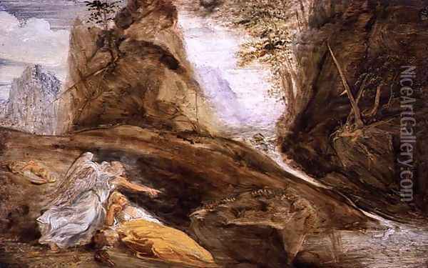 The Angel Showing Hagar the Stream Oil Painting - John Runciman