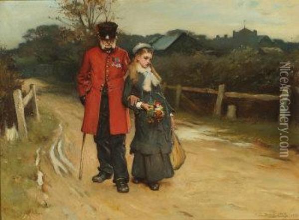 Raarws , Going Home... How Much Is Past... How Littleremains Oil Painting - Frank Holl