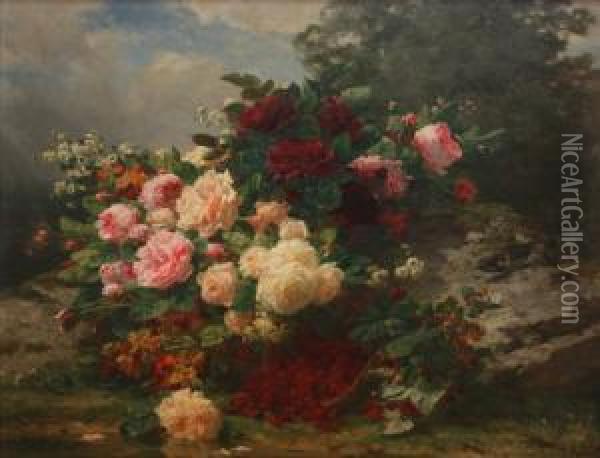 Bouquet Of Flowers Oil Painting - Jean-Baptiste Robie