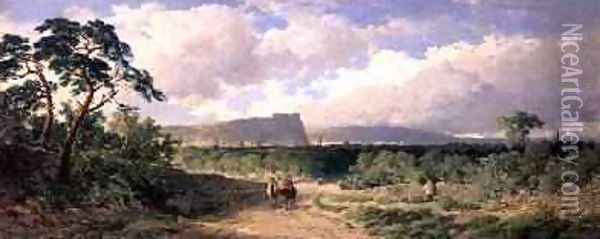 A View of Nottingham Oil Painting - Edmund John Niemann, Snr.