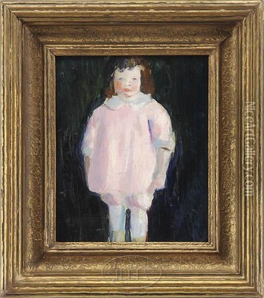 Girl Inpink Oil Painting - Robert Henri