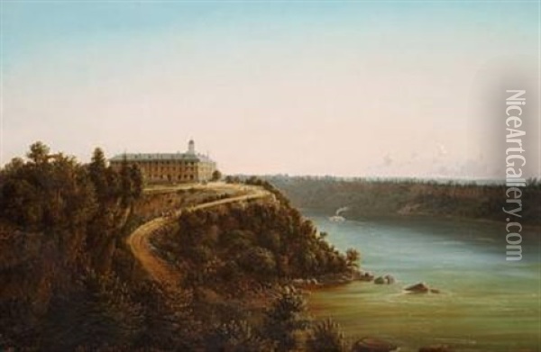 View From Niagara Falls Oil Painting - Ferdinand Richardt