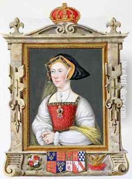 Portrait of Jane Seymour 3rd Queen of Henry VIII from Memoirs of the Court of Queen Elizabeth Oil Painting - Sarah Countess of Essex