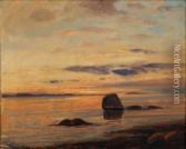 Kystlandskap Oil Painting - Thorolf Holmboe