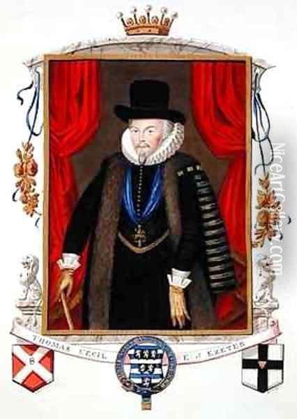 Portrait of Sir Thomas Cecil 1st Earl of Exeter 2nd Lord Burghley from Memoirs of the Court of Queen Elizabeth Oil Painting - Sarah Countess of Essex