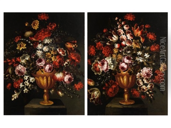 Blumenstilleben (pair) Oil Painting - Gabriel de LaCorte