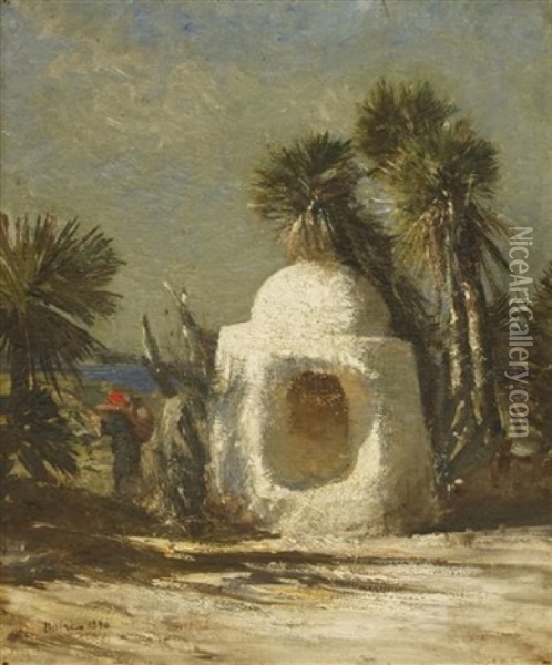 A Woman Carrying Water From A Well, North Africa Oil Painting - Maxime Noire