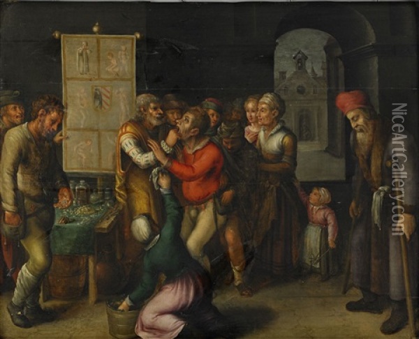 Hos Tandlakaren Oil Painting - Frans Francken III