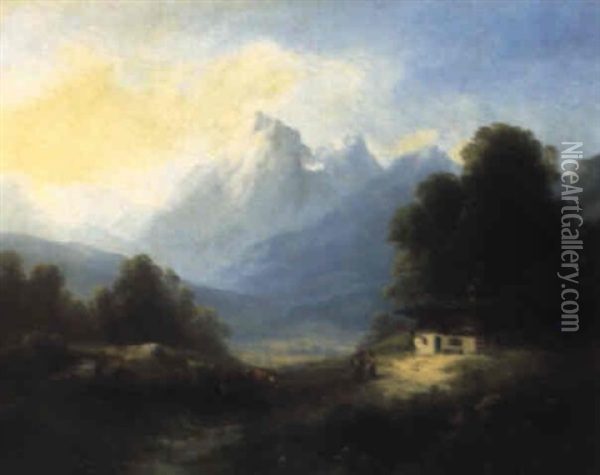 Gehoft In Den Alpen Oil Painting - Franz Barbarini